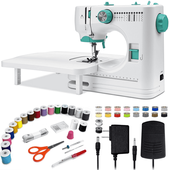BSHAPPLUS® Portable Sewing Machine,57 Piece Handheld Electric Sewing Machines Kit,12 Stitch Patterns Mini Sewing Machine for Beginners Kids,Household Multifunctional Crafting Mending Machine