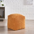 thumbnail image 2 of GDF Studio Statham Modern Microfiber Chenille Cube Pouf, Yellow, 2 of 9