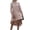 Khaki, variant on Women's High Low Flounce Sleeve Dress with Tiered Hem and Stretch Knit Fabric 92% Polyester 8% Elastane Everyday Wear