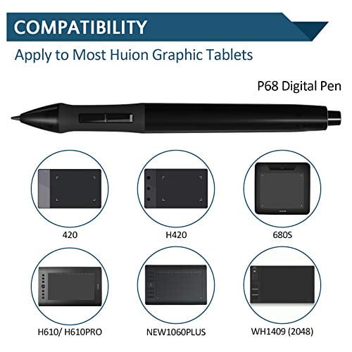 Huion Battery Cell Graphic Drawing Tablets Professional Wireless Pen Black Walmart Com Walmart Com