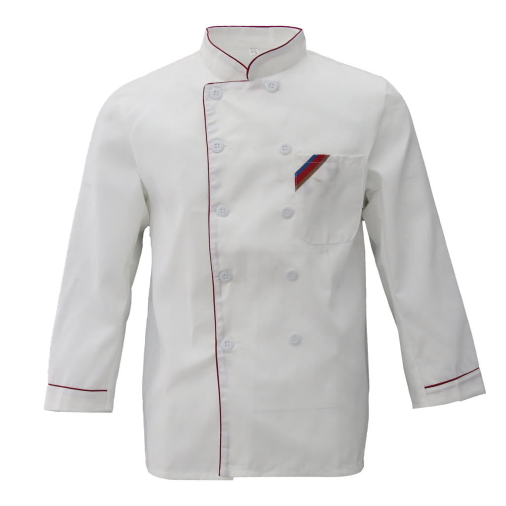 Chef Apparel Unisex Long Sleeve Chef Jacket Coat Restaurant Cook Uniforms L 