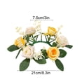 thumbnail image 3 of Plastic Candlestick Decorative Ring Simulated Rose Candlestick Wreath Artificial Flower Candle Holders and Window Display for Wedding Tabletop Decorations(1Pcs) Rkxzt, 3 of 9