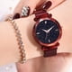 thumbnail image 5 of Reloj de pulsera con imán de aleación de cielo estrellado para mujer con estilo (rojo), 5 of 5