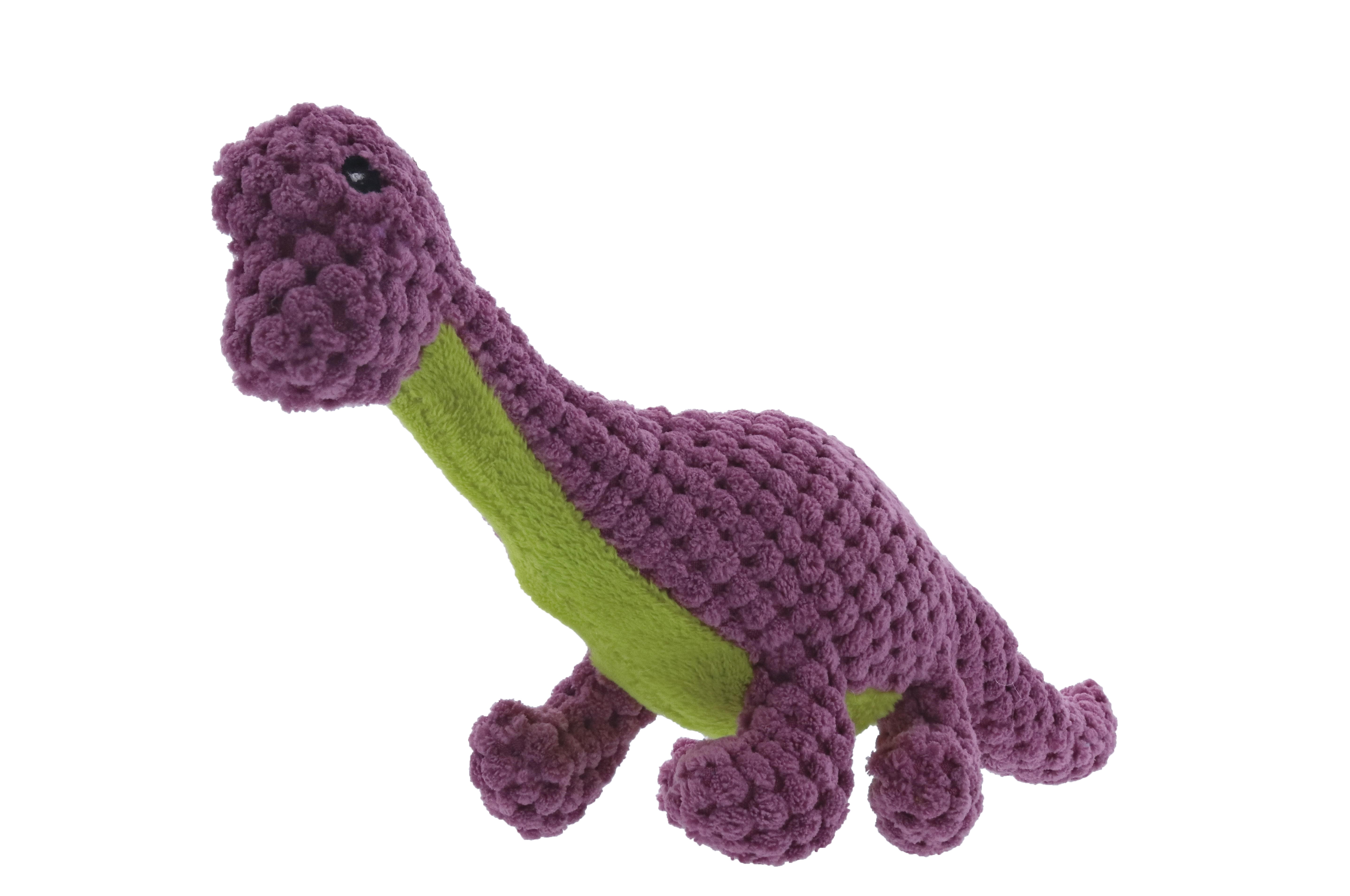 purple dinosaur dog toy