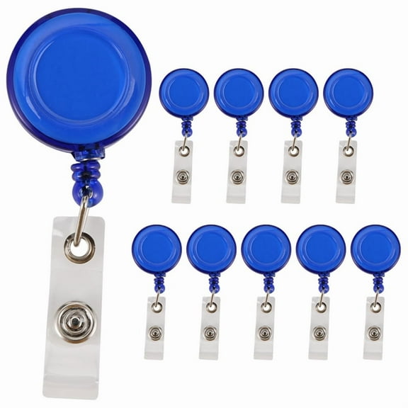 10 Retractable Reel ID Badge Lanyard Name Tag Key Card Holder Belt Clip Color:Blue G3886