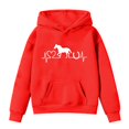 thumbnail image 4 of Zshosam Baggy Hoodies for Teen Girls Girls Clothes Girls Sweatshirt Casual Long Sleeve Top Fall Teen Girl Clothes Size 7T 8T,(Red 7-8 Years), 4 of 4