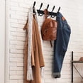 thumbnail image 6 of FAKYFJ Stainless Steel Wall Mounted Coat Rack, 5-Hook Rail, Wall Coat Hanger, Black, 2 pack, 6 of 7