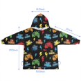 thumbnail image 7 of Multicolor Controllers Games Icons Black Pattern Blanket Hoodies for Kids 6-13YR Oversize Wearable Blanket Hoodies for Boys Girls Teens, 7 of 7