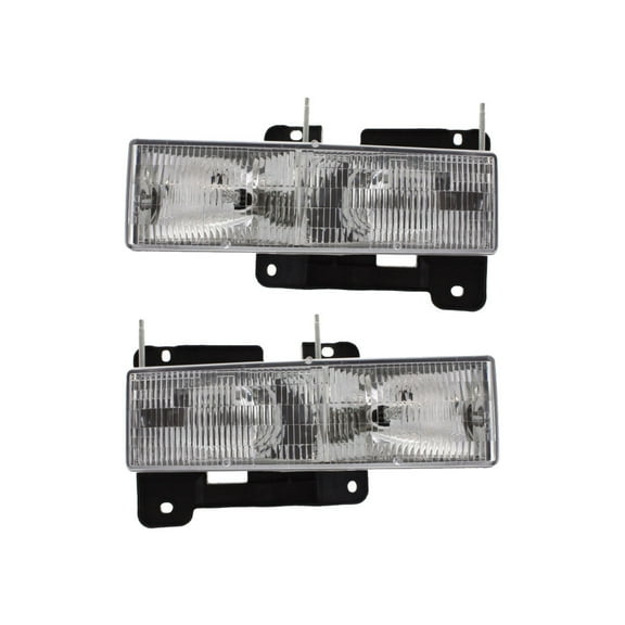 For Chevy Tahoe 1995-2000 Headlight Assembly Driver and Passenger Side | Pair | Rectangle Form w/ Bulbs | DOT Certified | Replacement For GM2502101, GM2503101 | 15034929, 15034930