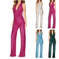 thumbnail image 1 of DEELLEEO Liquidation Combinaison Décontractée à Manches Courtes Unie à Sequins pour Femmes, 1 of 6