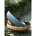 thumbnail image 3 of Maceta de cerámica azul multifuncional, maceta circular retro de gran tamaño, 25 x 10 cm, 3 of 4