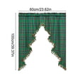 thumbnail image 3 of VOTRUDI 23.62×39.37in Plaid Christmas Tree Shape Swags Valance Curtains Light Filtering Snow Views Window Curtain With Tassel Fringe Farmhouses, 3 of 5