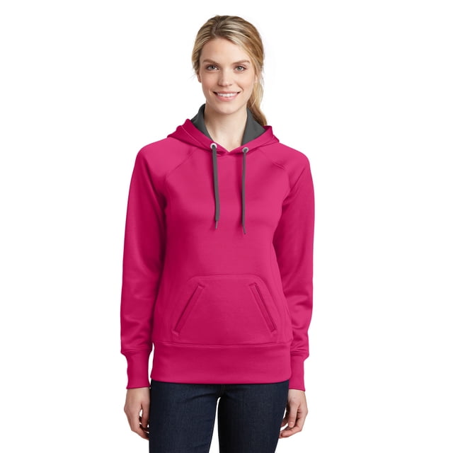 Sudadera con capucha Sport-Tek Tech Fleece para mujer LST250 rosa frambuesa mediana deporte-tek LST250