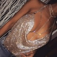 thumbnail image 4 of Rhinestone Body Chain Bra Summer Beach Bikini Waist Chain Chest Belly Chain Crystal Sexy Body Jewelry for Women and Girls (Gold), 4 of 11