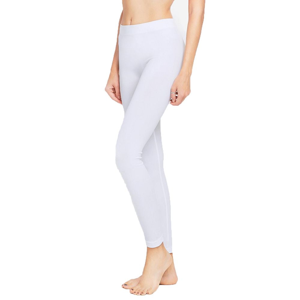 Women's Soft Full Length Workout Leggings Yoga Opaque Slim Pants White ...