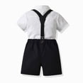 thumbnail image 4 of Farysays Baby Boy Formal Short Set Short Sleeve Shirt Top And Shorts With Tie Child Kids Gentleman Summer Outfit, 4 of 9