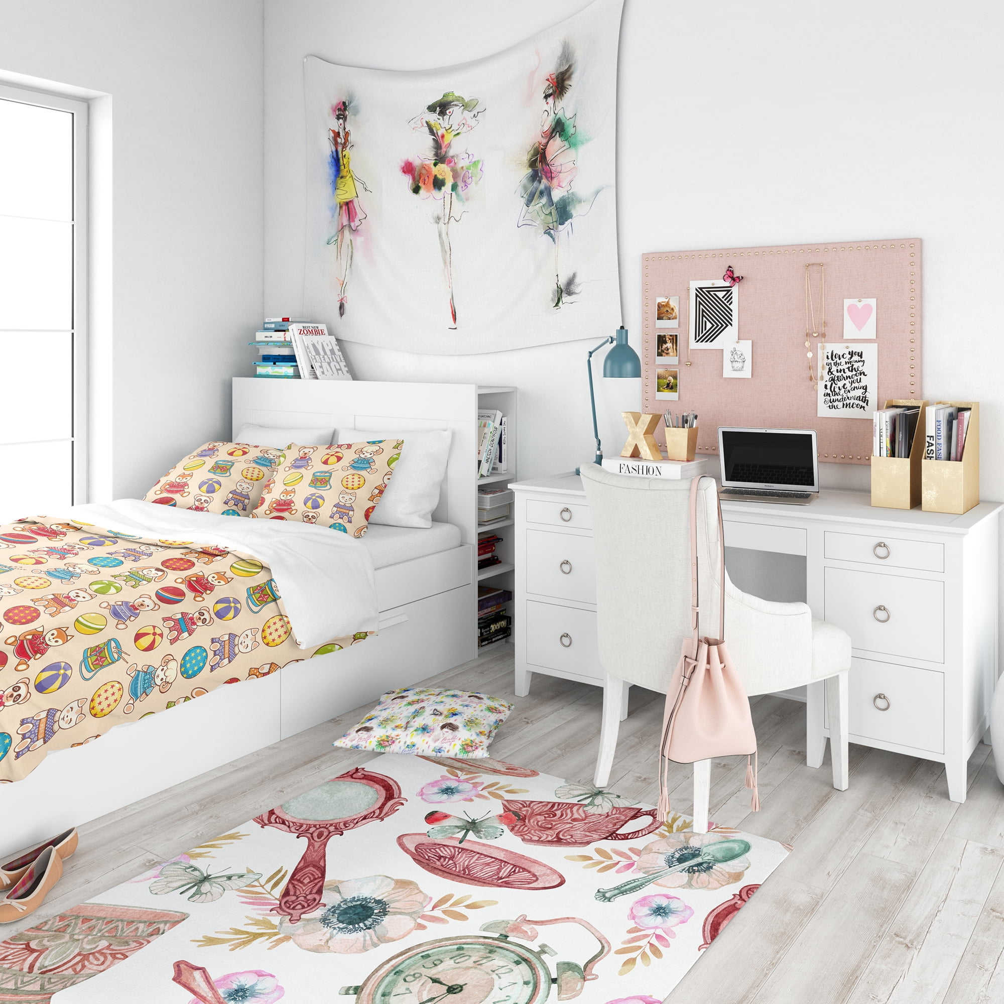 Designart 'Children'S Pattern' Modern Teen Duvet Cover Set