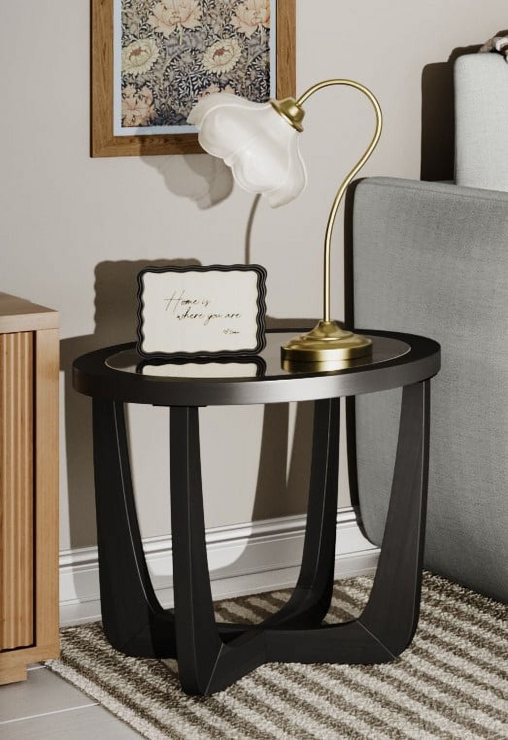 Beautiful 2 Black Wavey Framed Canvas Typographic Tabletop Decor 2-Side by Drew Barrymore 6" X 8"
