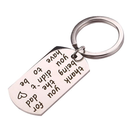 Stainless Steel Letter Engraved Pendant Key Chain Key R ...