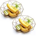 thumbnail image 1 of Paquete de 2 cestas de frutas doradas, frutero de Metal, cestas de almacenamiento de alambre para frutas, verduras, pan, aperitivos, popurrís, 1 of 7
