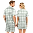 thumbnail image 5 of Men's Pajama Sets Button Up Pajamas for Women Matching Pajamas for Couples Mens Pajamas Set Shorts Couple Matching Pajamas Sets Short Sleeve Button Down Sleepwear Pjs Shorts Set Soft Loungewear, M, 5 of 5