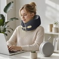 thumbnail image 3 of Memory Foam Travel Neck Pillow Adjustable Drawstring Support Head Rest Breathable Neck Cushion For Airplane Car Office(Grey-23Cm), 3 of 3