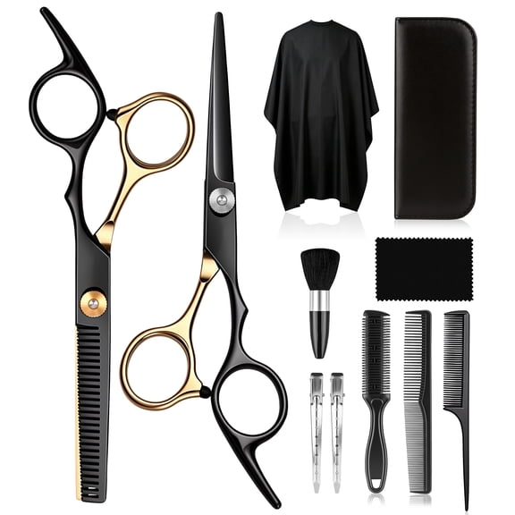 VIISHARE 11 PCS Hair Cutting Scissors Kit, Professional Stainless Steel Barber Hair Shears Set for Men Women, Home Salon