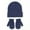 Navy, variant on Krdevn Baby Baby Knitted Hat and Glove Set Versatile Solid Color Autumn and Winter Children's Wool Pullover Hat