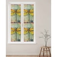 thumbnail image 2 of Window Privacy Film Country Dragonfly Stained Glass Window Film Decorative Sun Block Window Cover Retro Oil Painting Wooden Grain Window Clings Static Adhesive Sticker for Bathroom 29.5"x118", 2 of 7