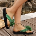 thumbnail image 4 of CQONEPT Flower Flip Flops for Women with Arch Support Comfortable Slip on Slippers Walking Sandals Slides Casual Lightweight Dressy Slippers Green 40, 4 of 6