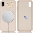 thumbnail image 3 of iPhone Xs max case with Card Holder, iPhone Xs max Phone Case Wallet for Women magsafe Compatible Wallet Detachable 2-in-1 for Men-Warm White, 3 of 13