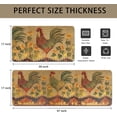 thumbnail image 5 of Area Rooster Hen Kitchen Rugs Sets of 2 Large Floor Sunflower Mats Non Slip Carpet Retro Fuzzy Washable Pads 47x17 + 24x17 in, 5 of 6