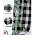 thumbnail image 3 of Sage Green Eucalyptus Blackout Curtains for Bedroom Living Room Darkening Curtains 90 Inch Spring Leaves Black White Plaid Black Out Window Curtain Privacy Window Treatment Grommet Drapes 52"x90"x2, 3 of 9