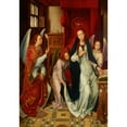 thumbnail image 2 of Emil Bublitz 18x24 Black Ornate Framed Double Matted Museum Art Print Titled: Annunciation (1892), 2 of 5