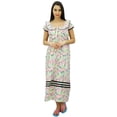 thumbnail image 1 of Bimba Robe de Nuit Mi-Mollet en Coton Sans Manches pour Allaitement, 1 of 8