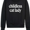 thumbnail image 3 of Instant Message - Childless Cat Lady White - Women's French Terry Pullover Long Sleeve Shirt, 3 of 6