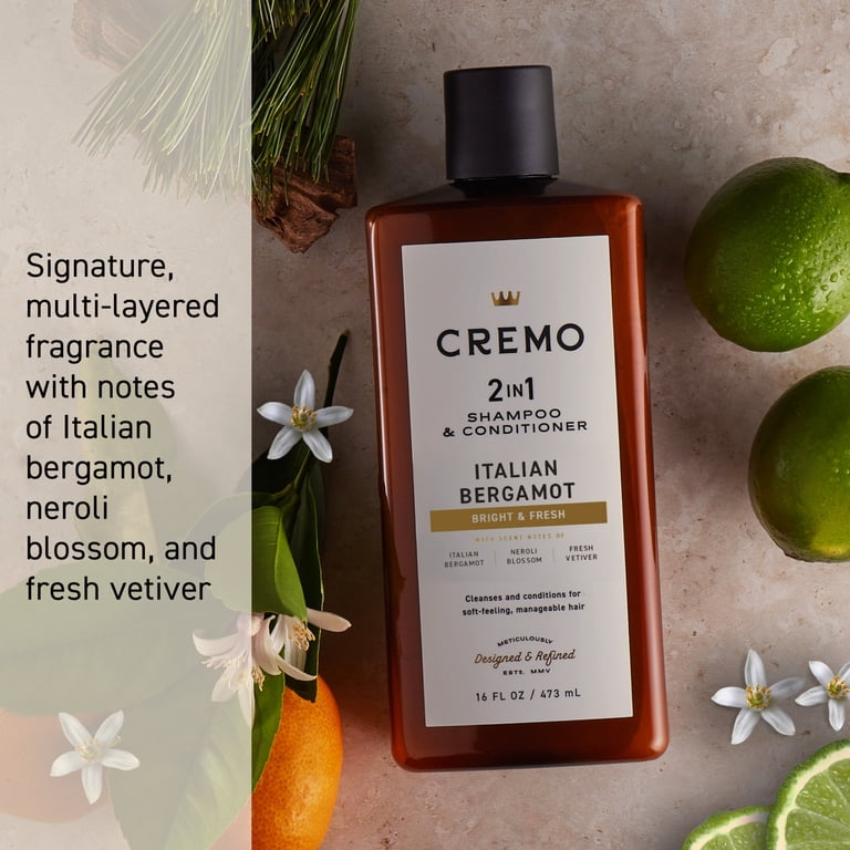 bm.art CREMA TREATMENT & SHAMPOOセット Cremo, 2-in-1 Shampoo & Conditioner, 16 oz, Italian Bergamot