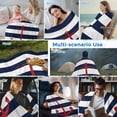 thumbnail image 5 of Navy Blue Striped Cooling Blanket,Lightweight Breathable Summer Throw Blanket with Double Sided Cold Effect,Red Beach Nautical Anchor Ocean Coastal Picnic Blankets Bed Sheet for Hot Sleepers 50"x60", 5 of 8
