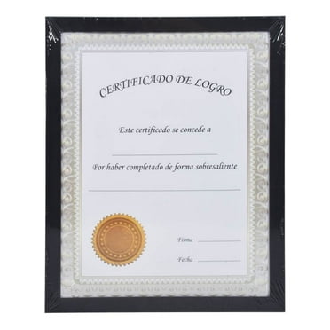 Marco para Certificado Prichos Negro 8.5 x 11 Pulgadas