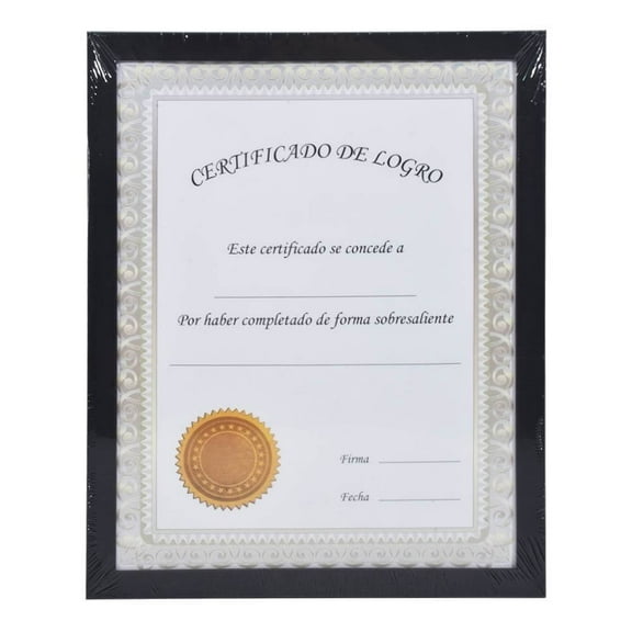Marco para Certificado Prichos Negro 8.5 x 11 Pulgadas
