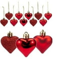 thumbnail image 4 of Gnwei 24pcs Heart Ornaments for Christmas Decorations, Heart Shaped Hanging Ornaments for Valentine's Day Wedding Decor Christmas Tree Anniversary Mother's Day Party Decorations, 4 of 9