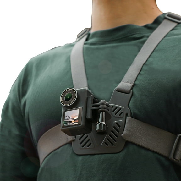 POV Chest Strap Holder First-Person Perspective Shooting, 360° Rotating Ball Head, Elastic Band, Wide Compatibility