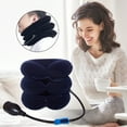thumbnail image 3 of 3-Layer Flocked Inflatable Cervical Neck Traction Device - Thickened PVC Inner Liner Home Use Neck Support Pillow Available in Dark Blue, Purple, Rose Red & Coffee, 3 of 6