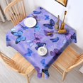 thumbnail image 2 of Purple Butterfly Flower Pattern Square Tablecloth,Waterproof Square Table Cover,Wipeable Spillproof Washable Table Cover for Home Kitchen Party Decor 52"x52"(132x132cm), 2 of 6
