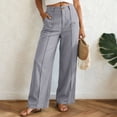thumbnail image 2 of KPOPLK High Waisted Work Pants for Women Business Casual Outfits Office Dress Pants Trousers with Pockets(Grey,L), 2 of 9