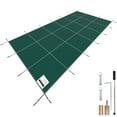 thumbnail image 1 of KFFKFF Protective Cover for 20x40ft Rectangular Inground Pools, Pool Safety Cover with Water Drainage Openings, Durable Mesh Pool Cover for Swimming Pool, Winter Protection Cover, Green, 1 of 9