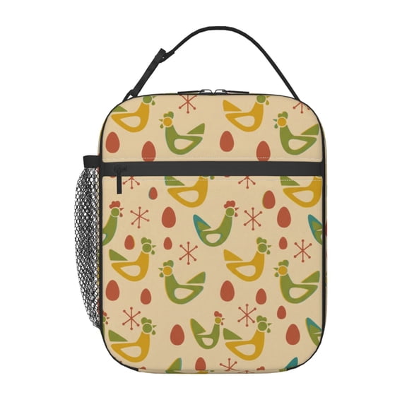 Chicken Lunch Bag Insulated Leakproof Thermal Reusable Lunch Box With Buckle Handle Side Pocket For Work Office Commuting