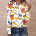 thumbnail image 2 of Outfmvch Women Mardi Gras Shirts Long Sleeve Mardi Gras Shirt Shirts for Women Mardi Gras Sweatshirts for Women Long Sleeve Tops for Women Mardi Gras Sweater for Women White L, 2 of 4