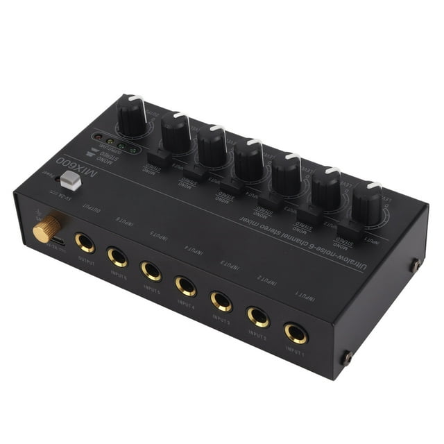 Mezclador De Sonido, Mezclador De Línea De Bajo Ruido Estéreo Portátil De Metal De 6 Canales Para Barra De Clubes Pequeños De Escenario De Estudio