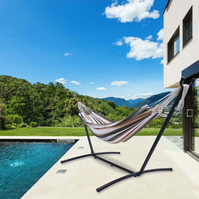 Hammock with Stand for Outdoor Camping Clearance Portable Hammock with 8.5 FT Stand Hammock with Space Saving Steel Stand Includes Portable